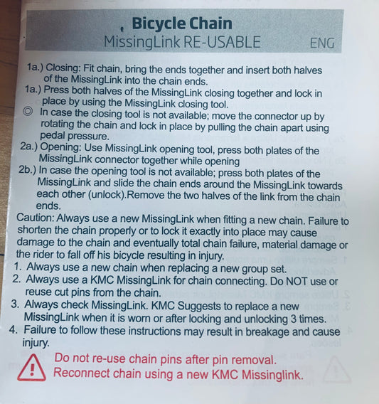 KMC Reusable Missing Link 11s